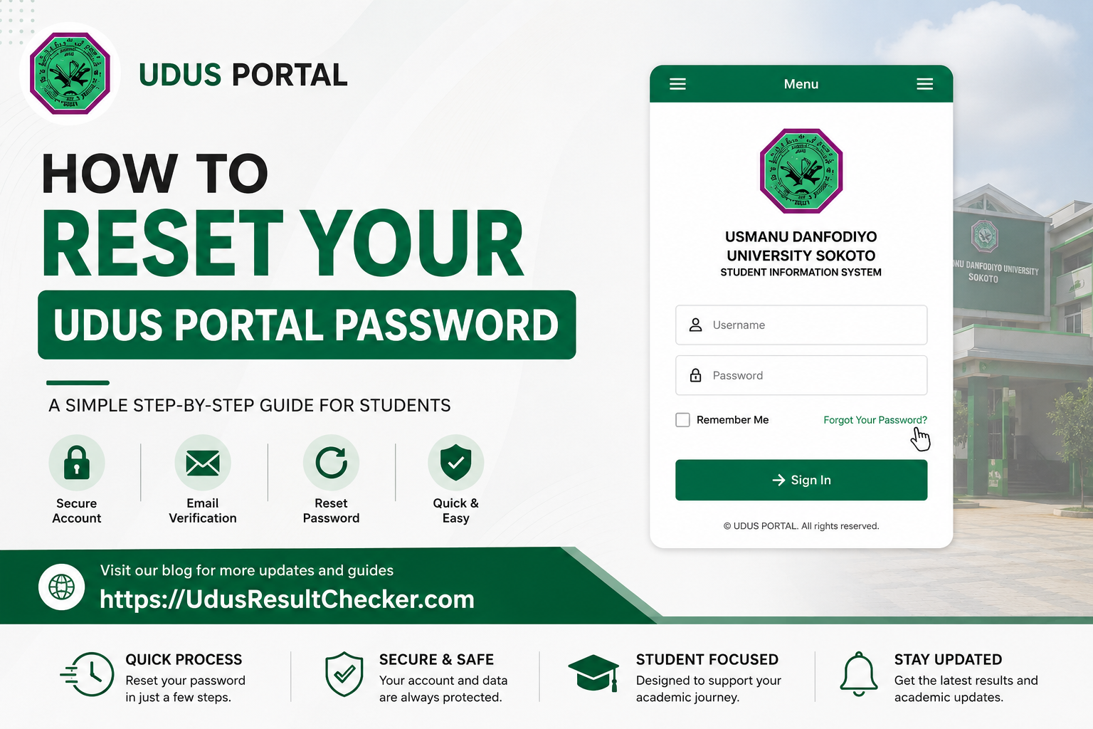 How to reset your UDUS portal password