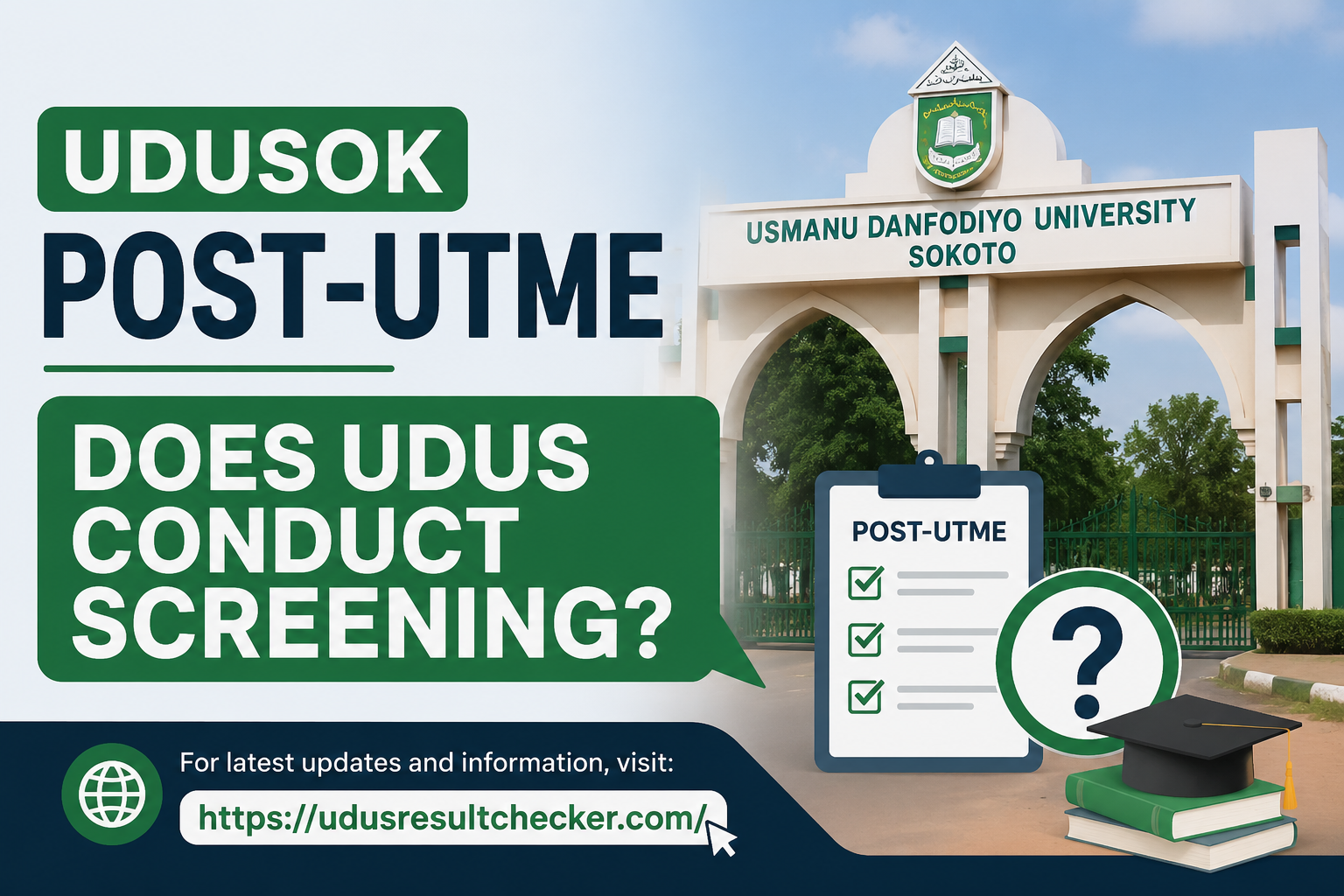 UDUSOK post-UTME screening 2026